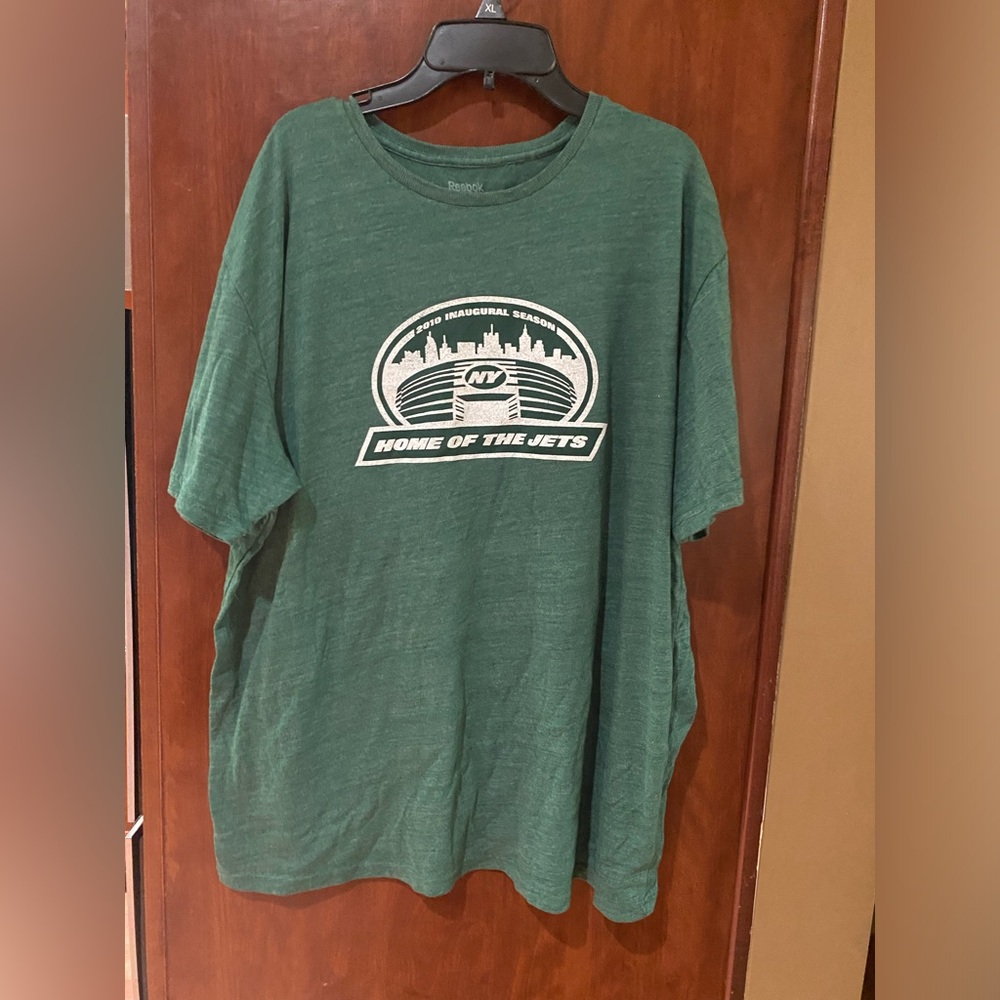 Reebok Men's Forest Green Graphic Crew Neck T-Shirt NEW YORK JETS